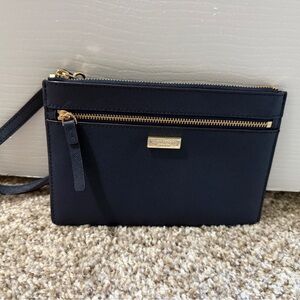 Kate Spade Navy Wristlet with Gold Accents